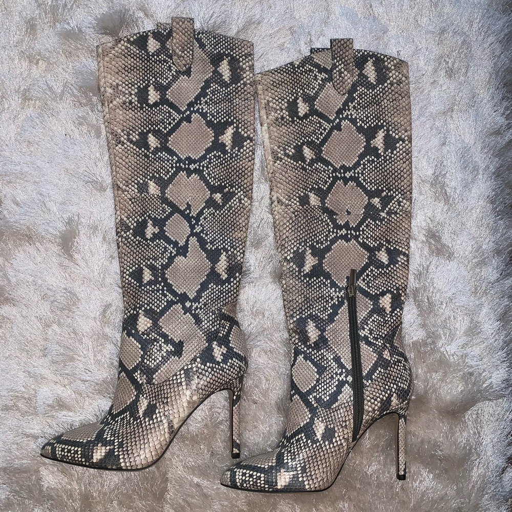 Vince Camuto Kervana Embossed knee high boots.